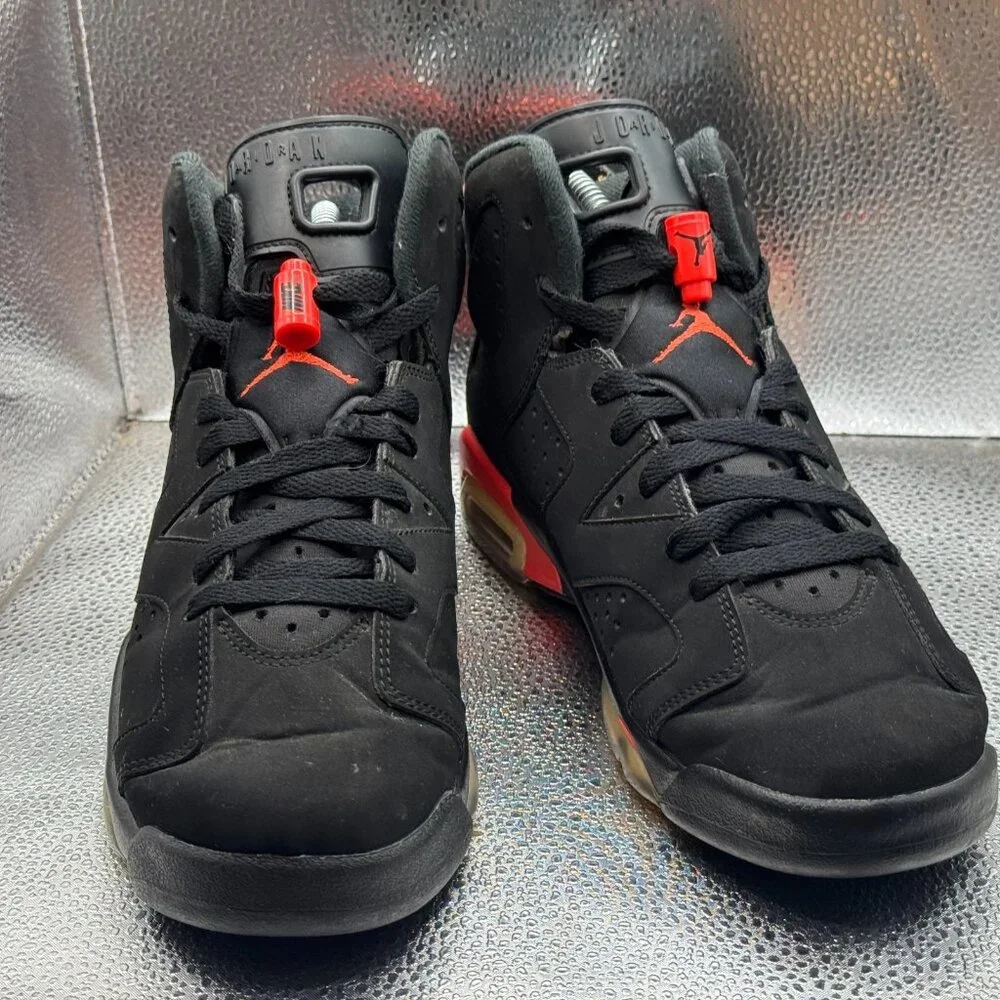 Sz 7Y Nike Air Jordan 6 Mens Retro Authentic Black High Top‎ Athletic Sneaker